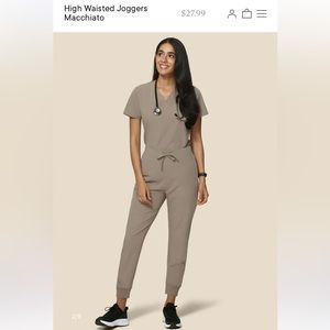 NWT Mandala macchiato size large jogger scrub set